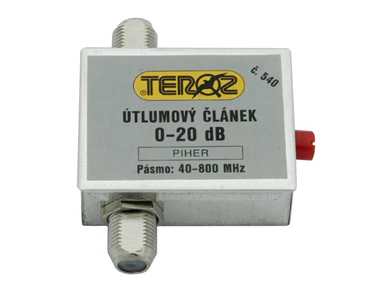 Anténní útlumový článek Teroz č.540 s regulací 0-20 dB pro UHF pásmo