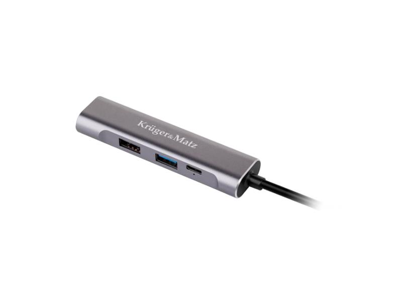 Adaptér KRUGER & MATZ (HUB) USB C na port HDMI / USB3.0 / USB2.0 / C