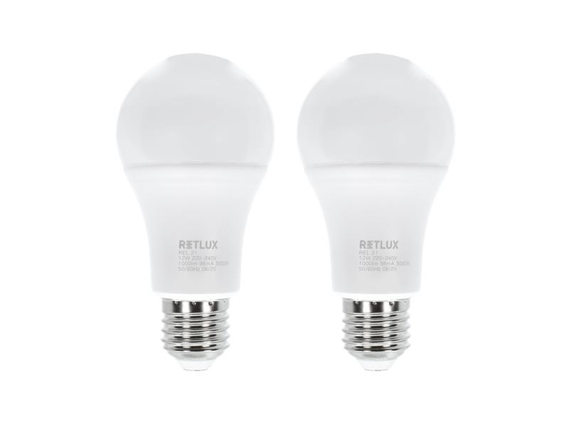 Žárovka LED E27 12W A60 bílá teplá RETLUX REL 21 2ks
