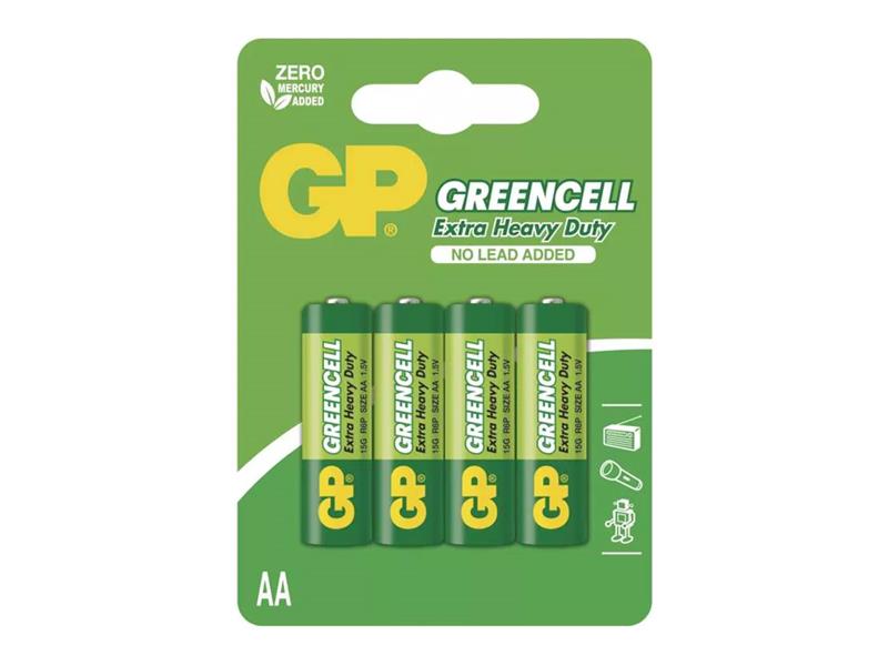 Baterie AA (R6) Zn-Cl GP Greencell 4ks