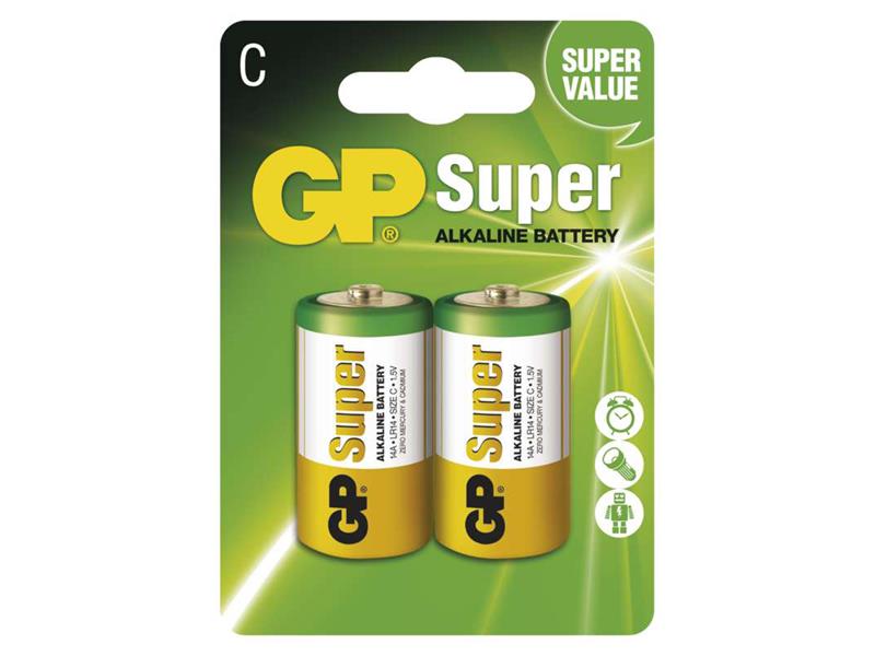 Baterie C (R14) alkalická GP Super Alkaline 2ks