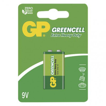 Baterie 6F22 (9V) Zn-Cl GP Greencell blistr