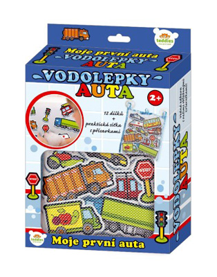 Dětské vodolepky TEDDIES Moje první auta pěnové 12ks