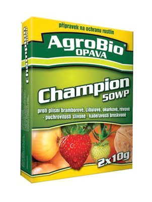 Přípravek proti houbovým a bakteriálním chorobám AgroBio Champion 50 WG 2x10g