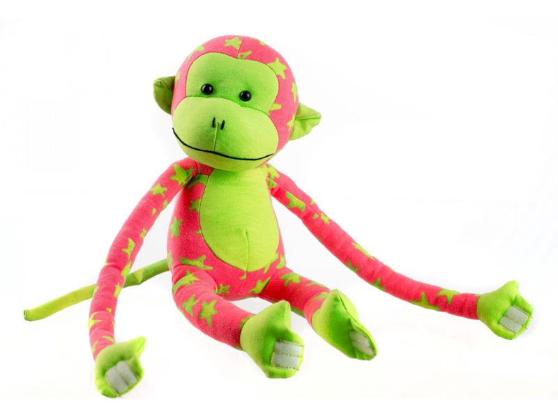 Dětská plyšová opička TEDDIES 45 cm svítící ve tmě zelená