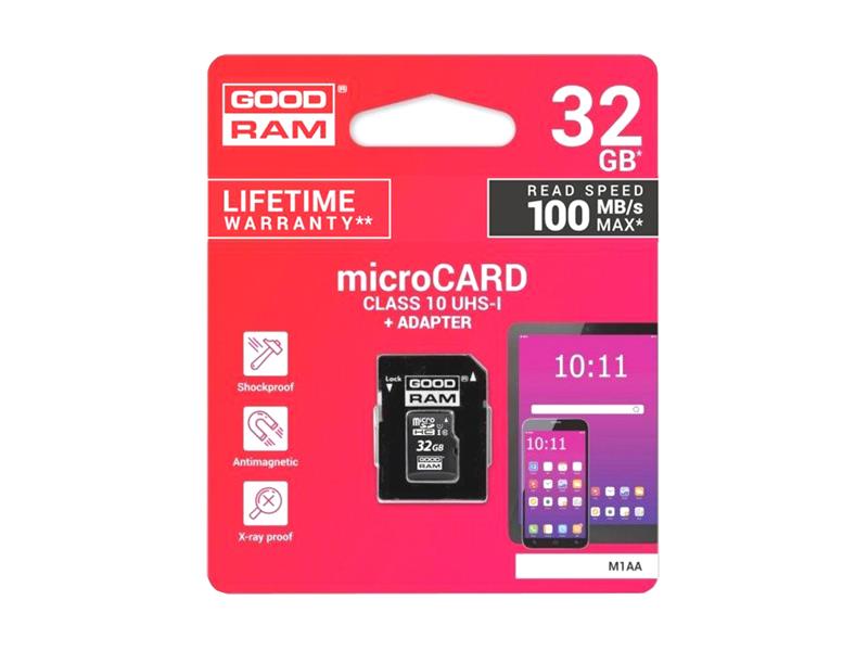 Karta paměťová GOODRAM micro SD 32 GB s adaptérem