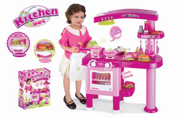 G21 24513 Dětská kuchyňka velká s příslušenstvím růžová G21