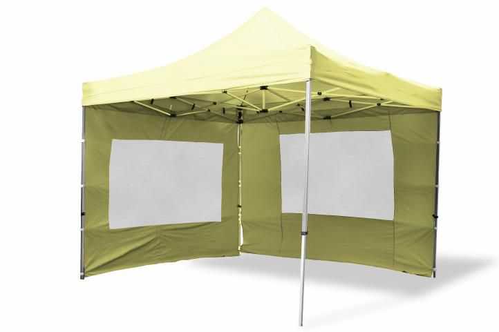 Garthen 2498 Zahradní párty stan PROFI nůžkový 3x3 m champagne + 4 boční stěny Garthen
