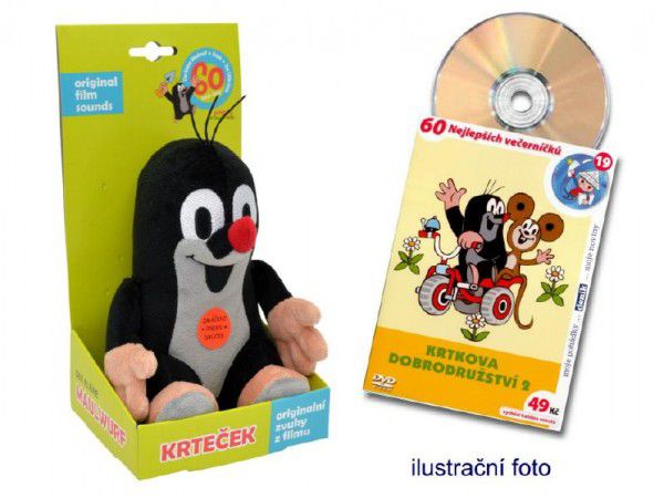 Krtek mluvící plyš 20cm na baterie se zvukem + DVD v krabici Teddies