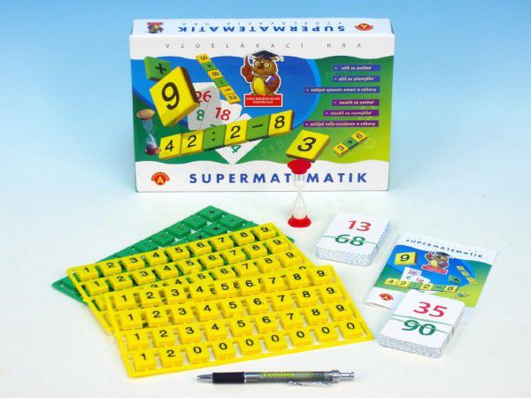 Supermatematik společenská hra naučná v krabici 29x19cm Teddies