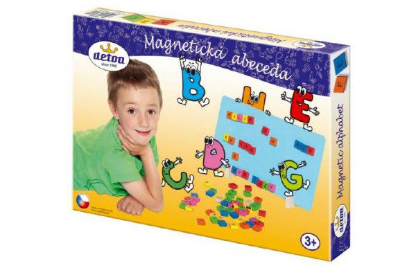 Magnetická abeceda dřevo 7v krabici 33x23x3