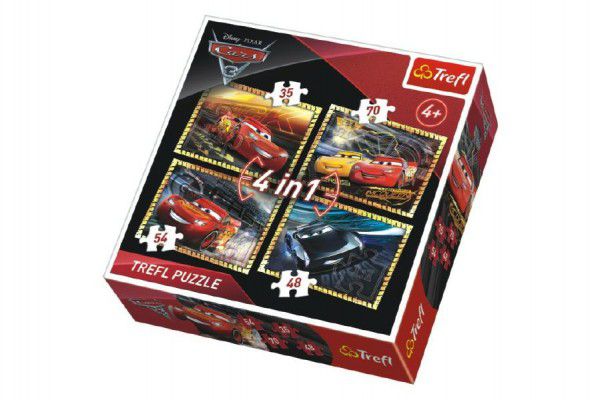 Trefl 4v1 CARS 3 35 48 54 a 70 dílků Teddies