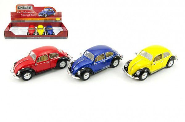 Kovový model Kinsmart Volkswagen Classical Beetležlutočerný 1:24 Teddies