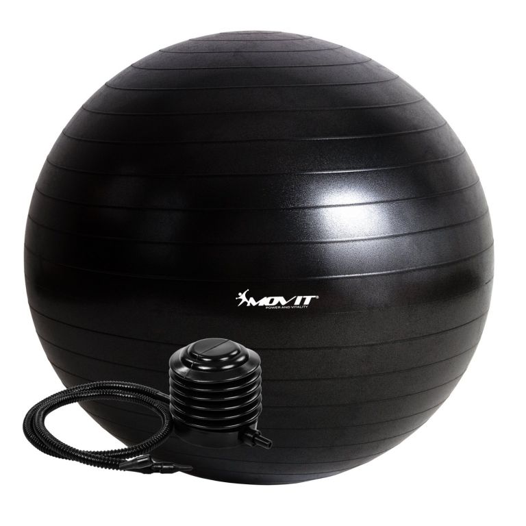 MOVIT 54098 Gymnastický míč s pumpou - 85 cm - černý MOVIT