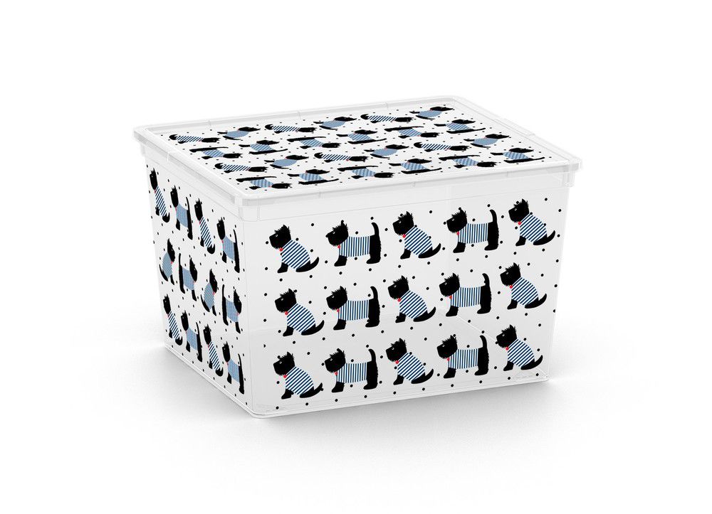 KIS C ANIMAL 57158 Plastový úložný box - CUBE - pejsci KIS