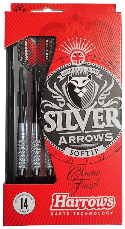 Harrows SOFT SILVER ARROW Šipky s plastovým hrotem 18g Harrows