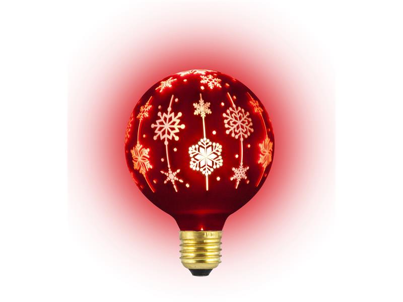 Žárovka vánoční LED E27 4W G95 bílá teplá RETLUX RXL 368 červená