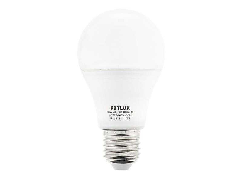 Žárovka LED E27 10W A60 bílá studená RETLUX RLL 313