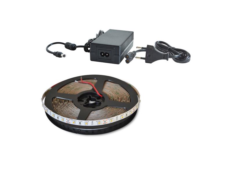 LED pásek sada 5m 12V 3528 120LED/m IP20 9.6W/m bílá teplá extra + zdroj