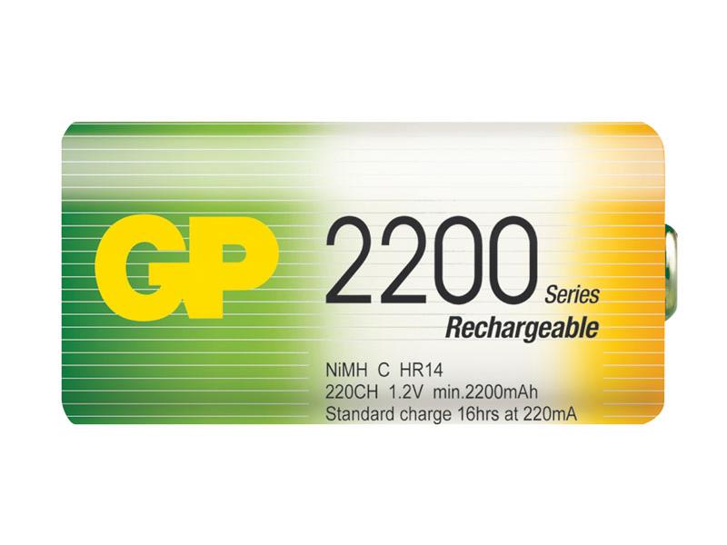 Baterie C (R14) nabíjecí GP NiMH 2200mAh