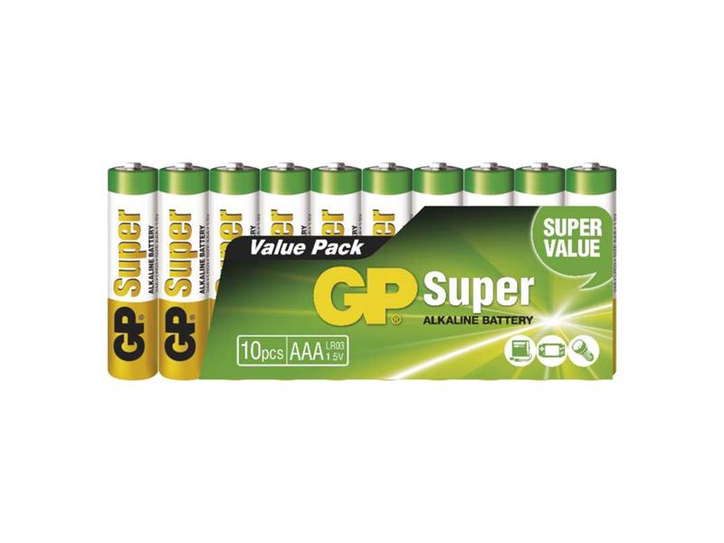 Baterie AAA (R03) alkalická GP Super Alkaline 10ks