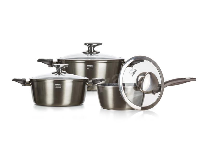Sada hrnců BANQUET Metallic Platinum 6ks