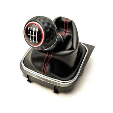 Řadící páka s manžetou VW GOLF V 2003 - 2008 6st Black/Red