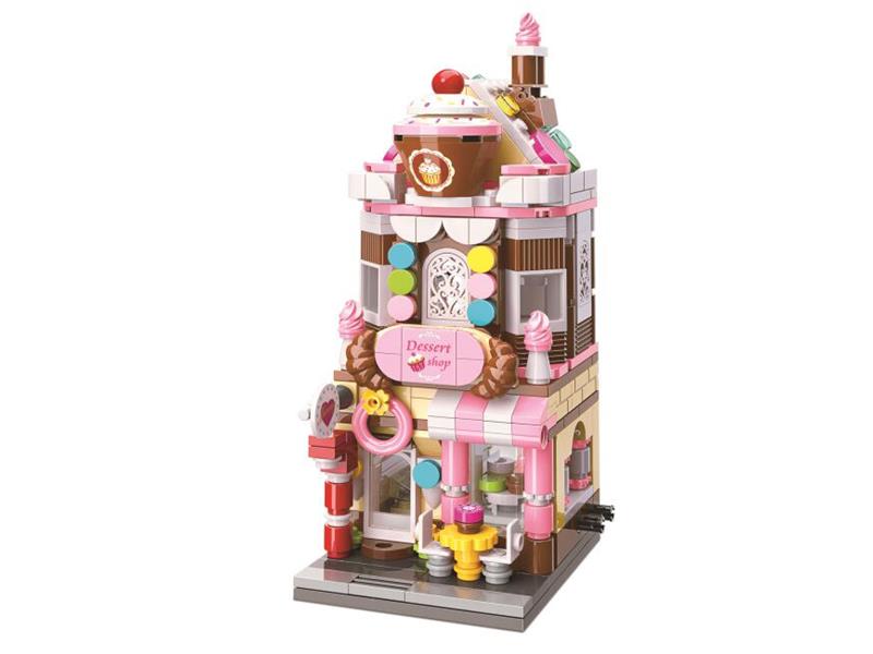 Stavebnice QMAN CITY CORNER C0101 Dům Honey Sweet Dessert