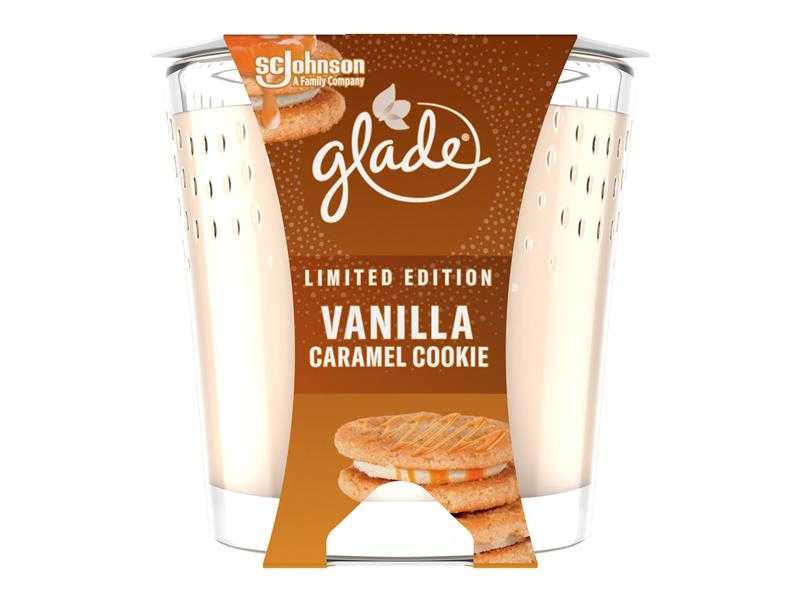 GLADE Svíčka Vanilla Caramel Cookie 129g