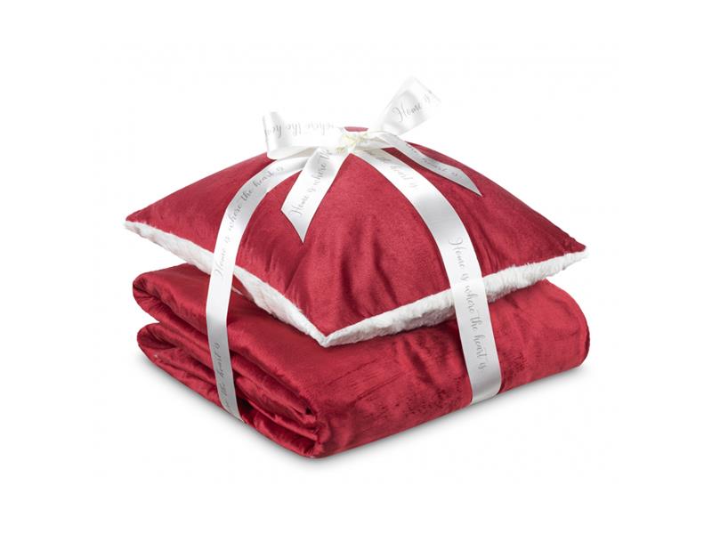Deka a polštář DORMEO Warm Hug 2021 Red Zig Zag 130x190cm