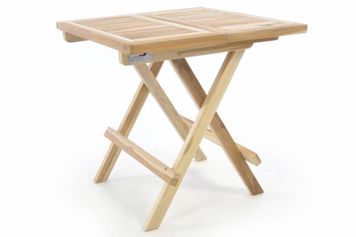 DIVERO 47271 Skládací zahradní stolek - týkové dřevo neošetřené - 50 cm Divero