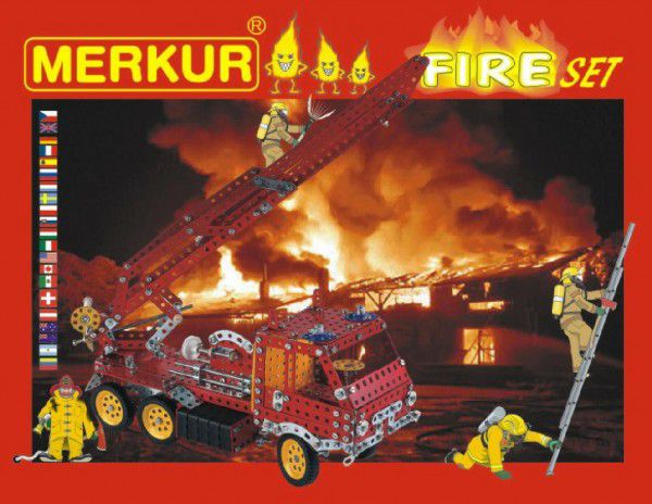 MERKUR FIRE Set Stavebnice 20 modelů 708ks 2 vrstvy v krabici 36x27x5