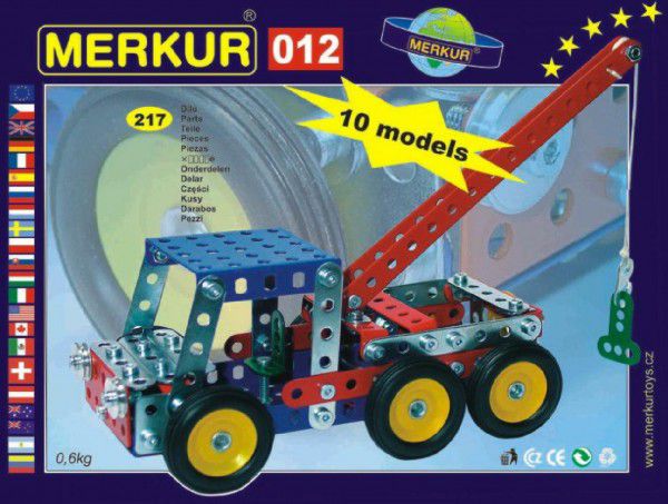 MERKUR Odtahové vozidlo 012 Stavebnice 10 modelů 217ks v krabici 26x18x5cm Teddies