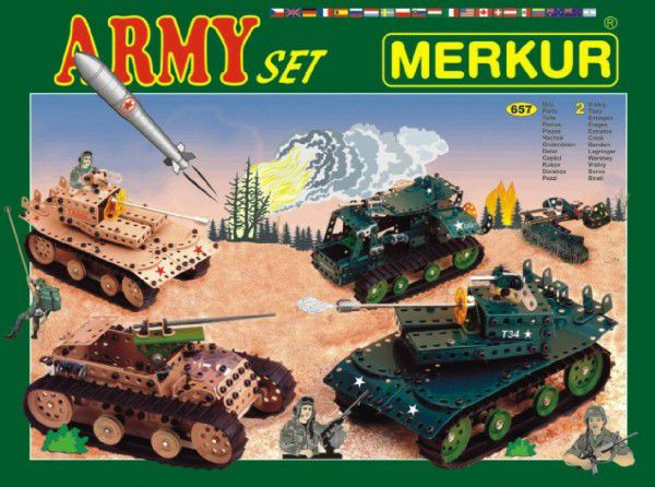 MERKUR Army Set Stavebnice 62 vrstvy v krabici 36x27x5