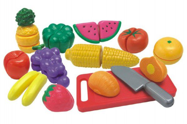 Teddies Krájecí ovoce a zelenina 40x27x6cm s nádobím plast 25ks v krabici Teddies