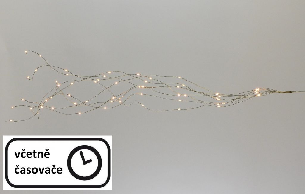 Nexos 57387 Vánoční dekorativní osvětlení – drátky - 64 LED teple bílé Nexos