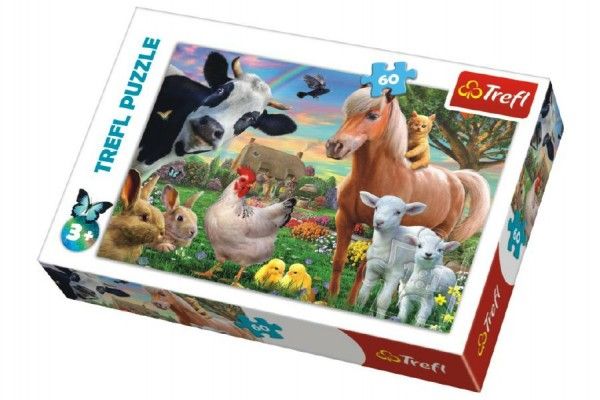 Puzzle Veselá Farma Zvířátka 33x22cm 60 dílků v krabici 21x14x4cm Teddies