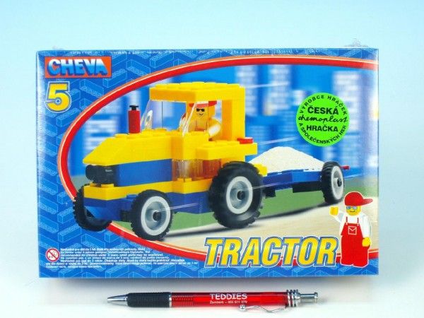 Cheva 5 Traktor s vlekem Stavebnice 84ks v krabici Teddies