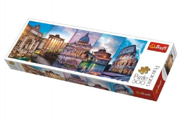 Puzzle Koláž památky Itálie panorama 500 dílků 66x23