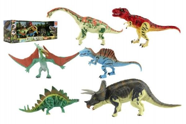 Teddies Sada Dinosaurus hýbající se 6 ks plast v krabici 48x17x13 cm Teddies