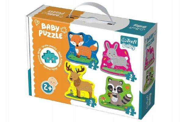 Puzzle baby Zvířátka v lese 4ks v krabici 27x19x6cm 2+ Teddies
