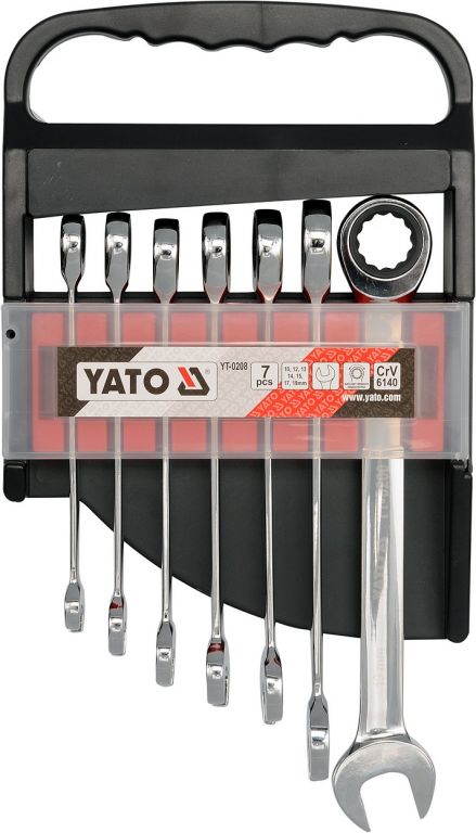 Yato Sada klíčů očkoplochých 7ks 10-19 mm ráčnové Yato