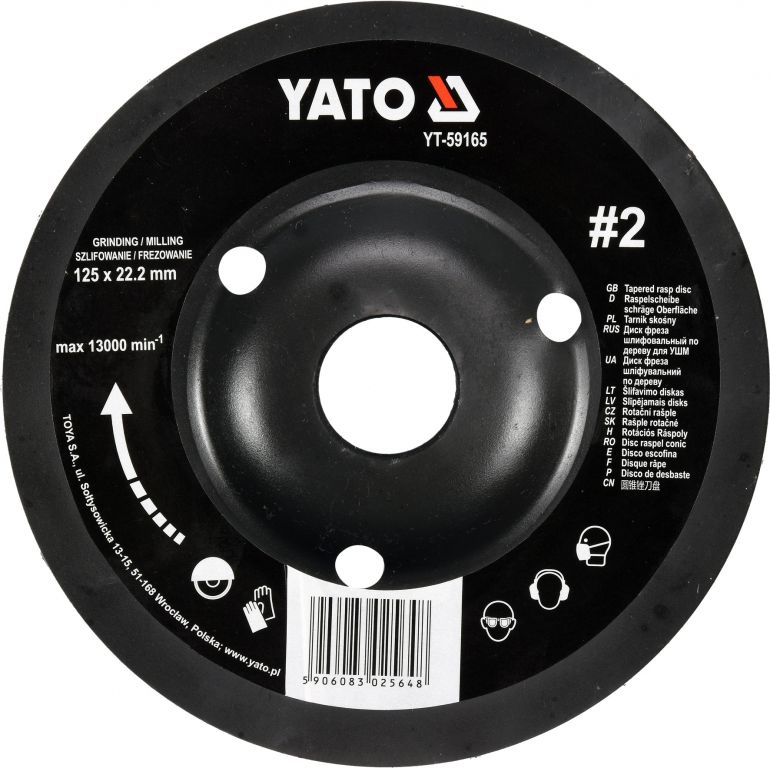 Yato Rotační rašple úhlová 125 mm typ 2 Yato