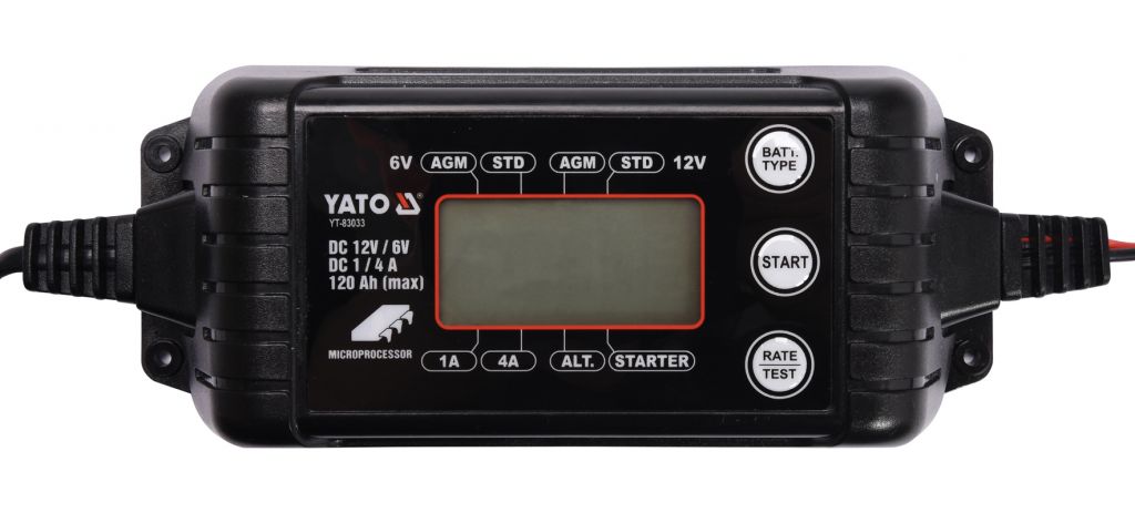 Yato Nabíječka 4A 6/12V PB/GEL LCD display Yato