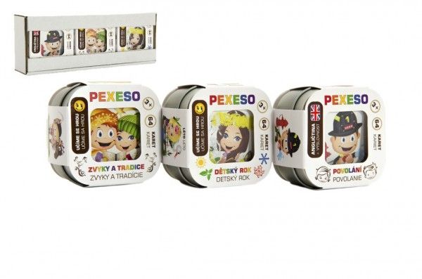 Pexeso 3ks společenská hra v krabičce 8x21x4cm Hmaťák Teddies
