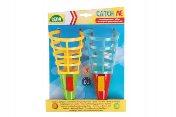 Catch ball 2 hry se 2 míčky plast 19 cm na kartě Teddies