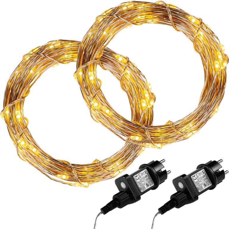 VOLTRONIC Sada 2 kusů světelných drátů 50 LED - teplá bílá VOLTRONIC®