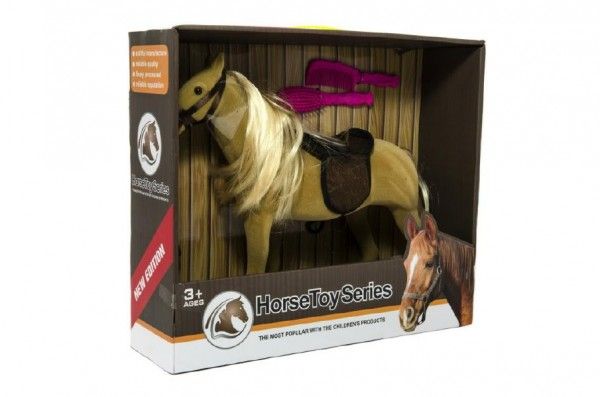 Kůň velký s doplňky fliška 38 cm v krabici 35 x 40 x 12 cm Teddies
