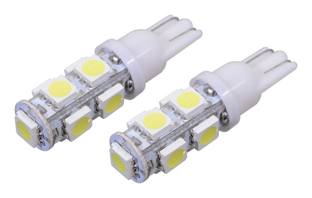 Žárovka 9 SUPER LED 12V T10 bílá 2ks Compass