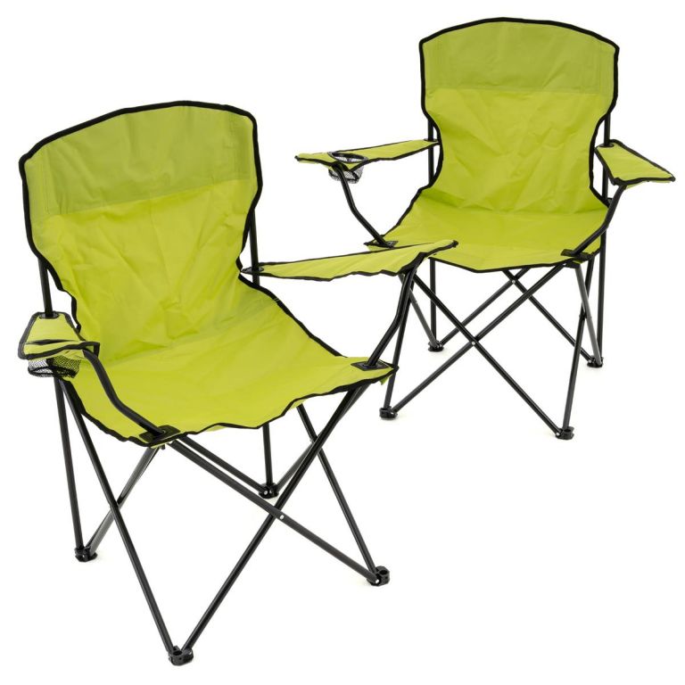 Divero D70284 Sada 2 ks skládacích židlí – světle zelené Divero